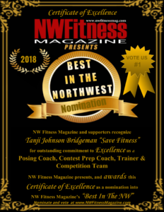 Tanji Johnson Bridgeman "Save Fitness" NW Fitness Magazine Best in the NW – Competition Team - Contest Prep Coach – Posing Coach  – Personal Trainer